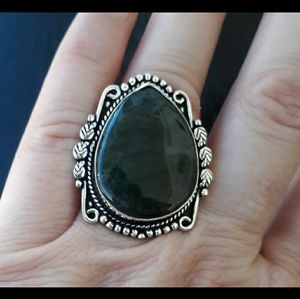 New Moss Agate 925 Silver Ring.